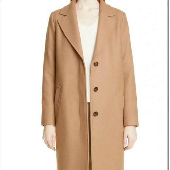 Boss Coluise Wool Blend Coat Camel Size 12 - Picture 2 of 12